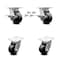 Service Caster 4 Inch Kingpinless Glass Filled Nylon Wheel Caster Swivel Locks 2 Brakes, 4PK SCC-KP30S420-GFNR-SLB-BSL-2-BSL-2 - alternate 1
